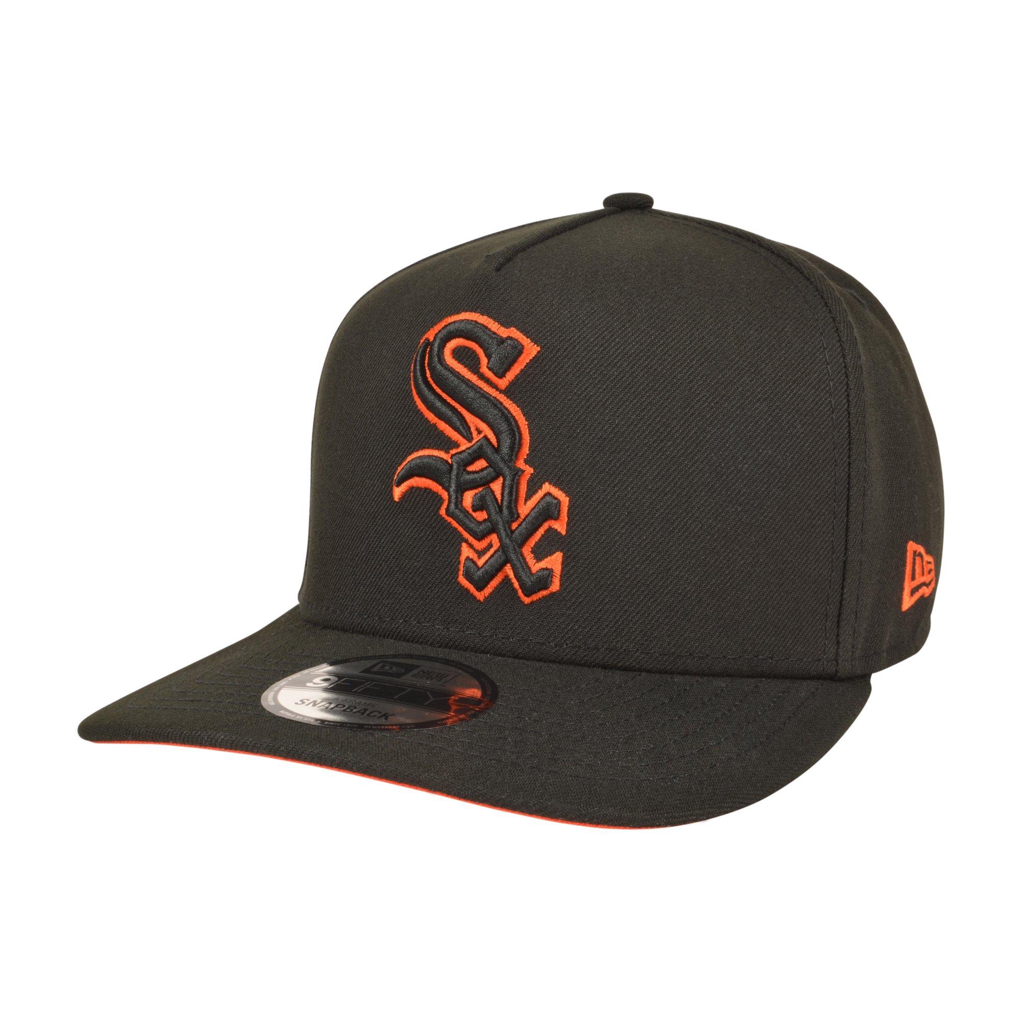 New Era Chicago White Sox 9FIFTY A-Frame Outline Snapback Hat - Black/Orange - BLACK/ORANGE